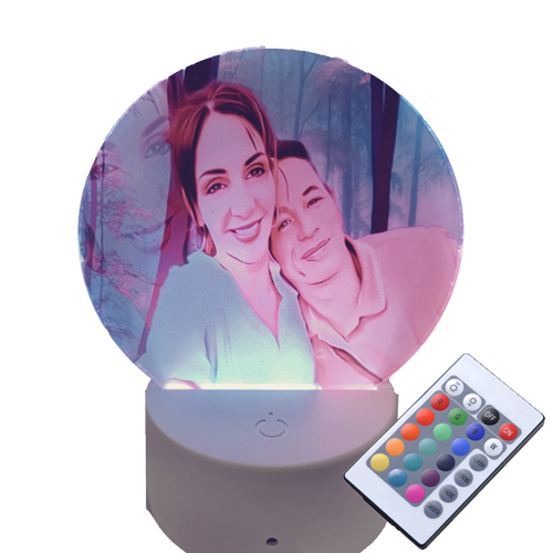 Lampe Led 12 x 12 cm - Socle blanc
